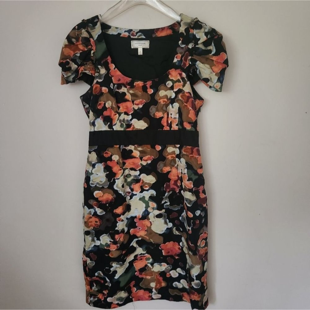 *SOLD* ANTHRO | Moulinette Soeurs Pittore silk/cotton dress watercolor sz 8 - Picture 2 of 6